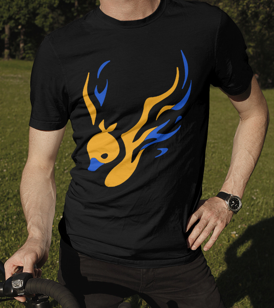 Uhiuhihn Phoenix Inspired Iconic Blue And Orange T-Shirt