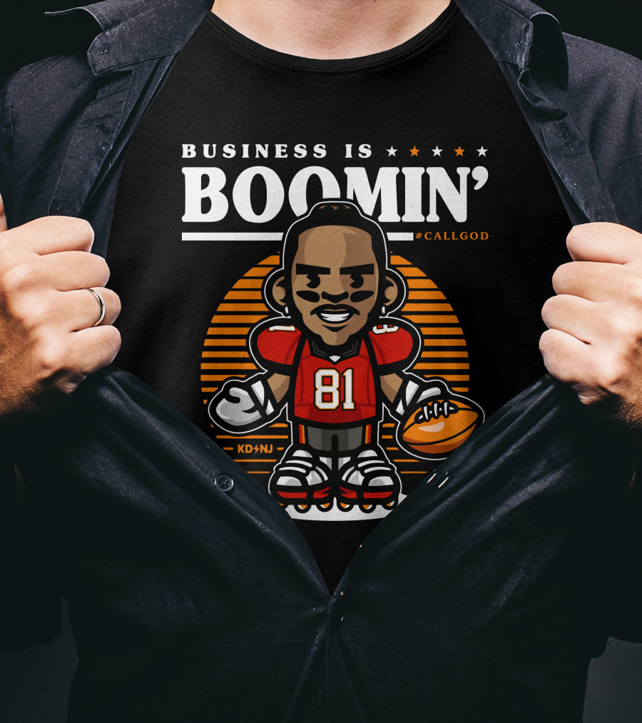 Business Is Boomin’ #CallGod 81 Football Cartoon T-Shirt