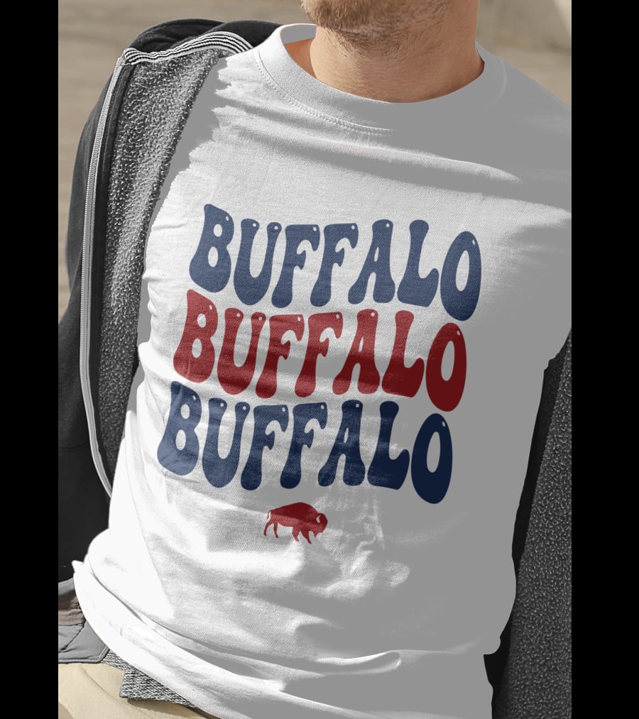 Buffalo Buffalo Buffalo Groovy Retro Style With Bison T-Shirt