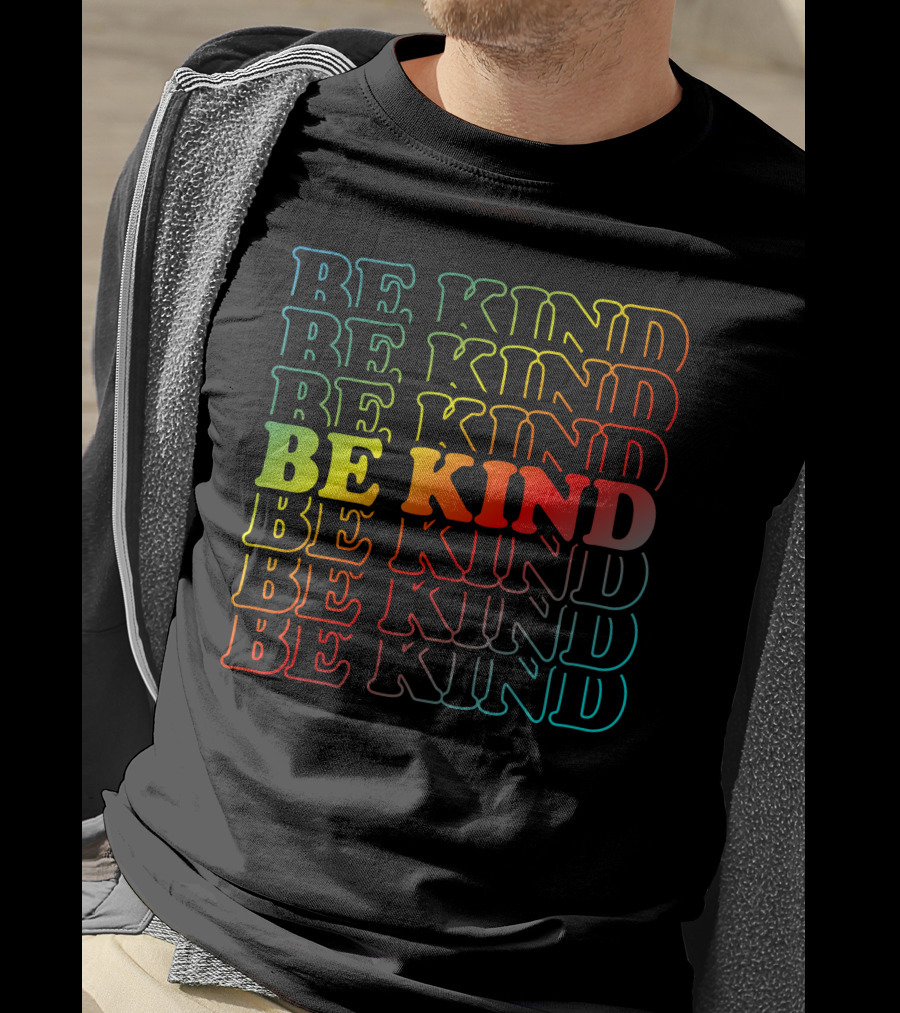 Be Kind Colorful Gradient Text Mick Foley T-Shirt
