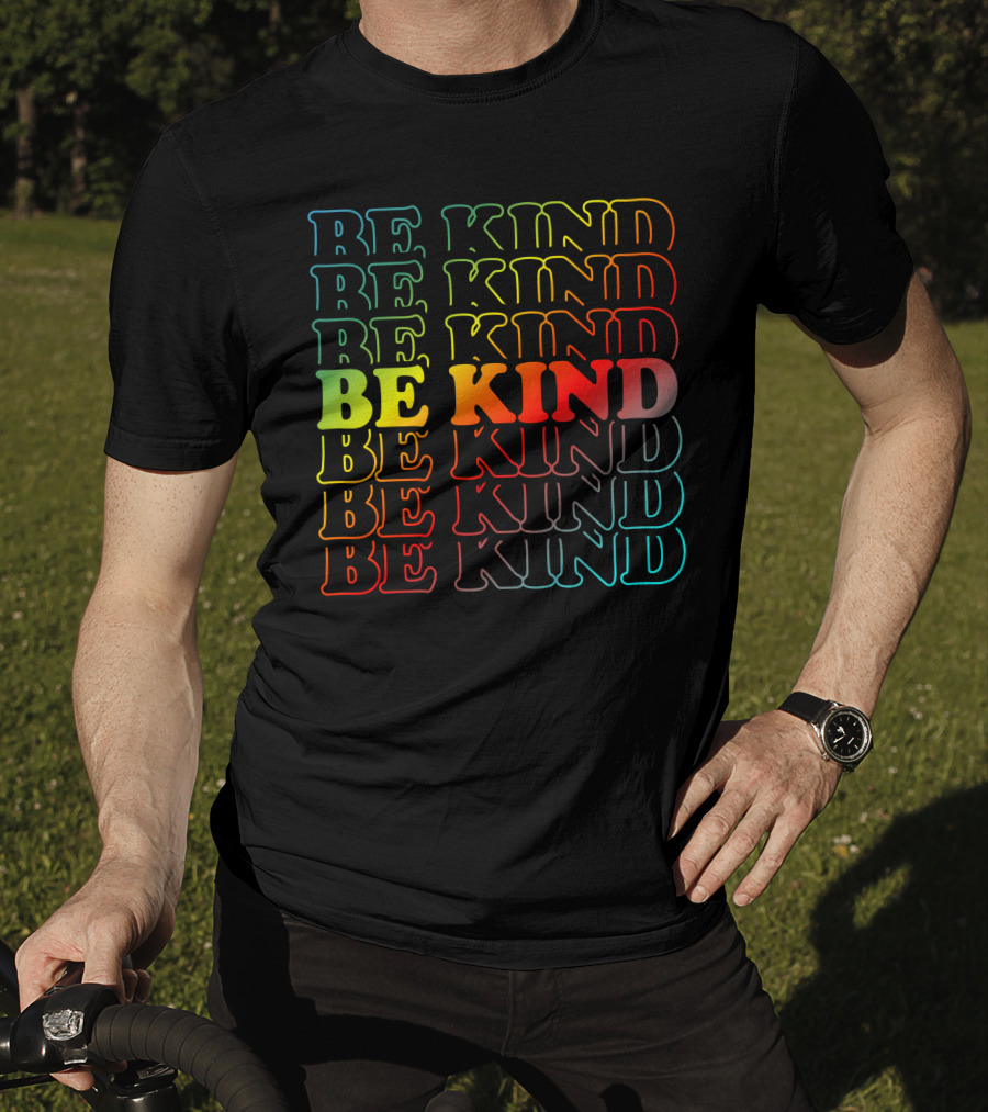 Be Kind Colorful Gradient Text Mick Foley T-Shirt