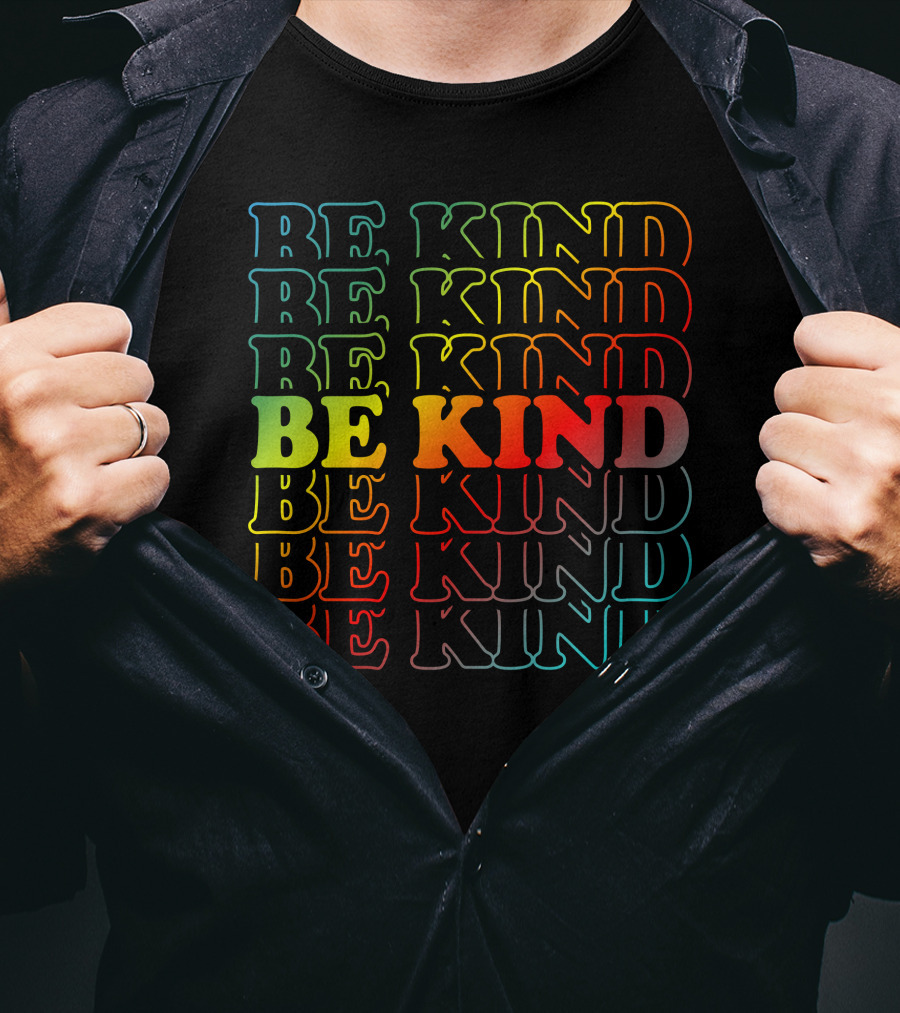 Be Kind Colorful Gradient Text Mick Foley T-Shirt