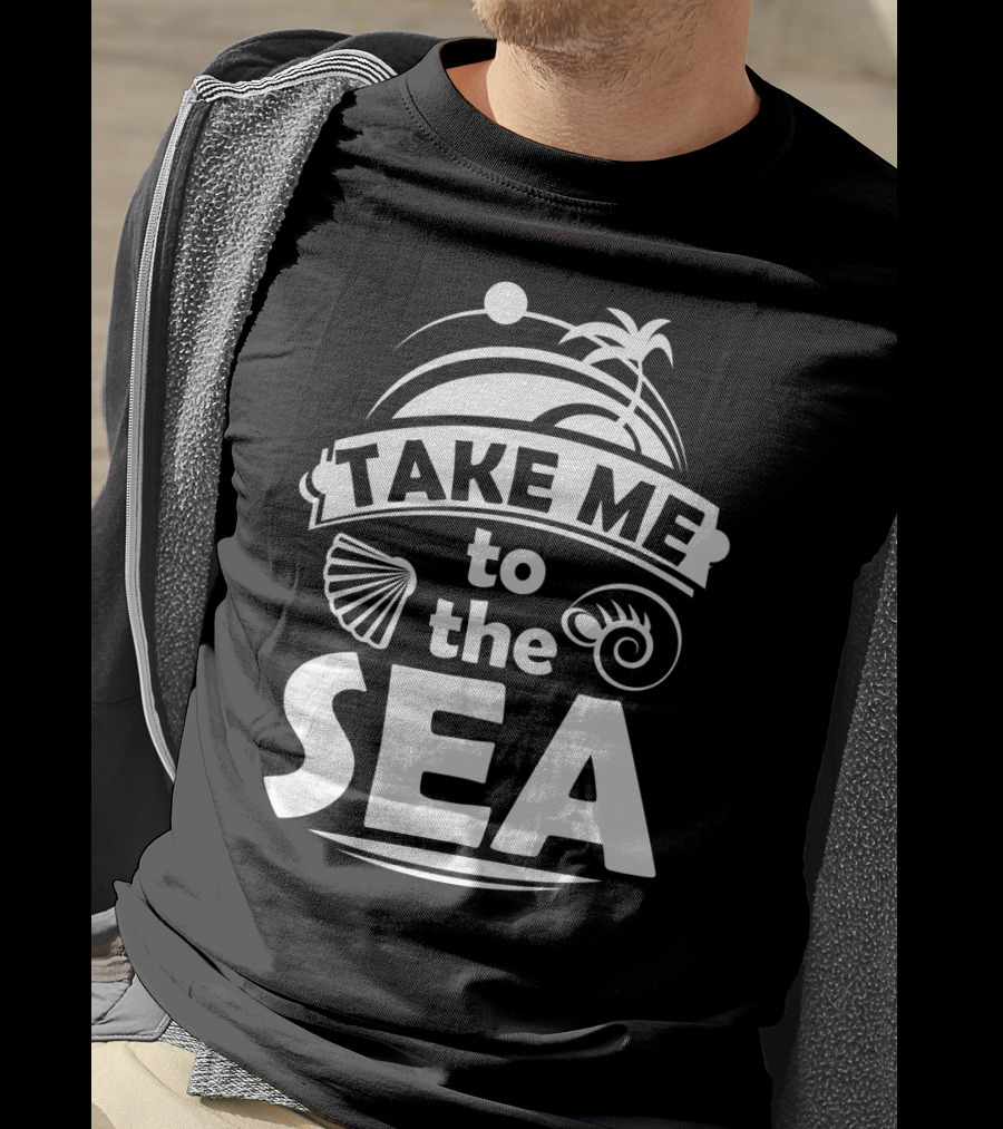 Take Me To The Sea Palm Trees And Seashells T-Shirt