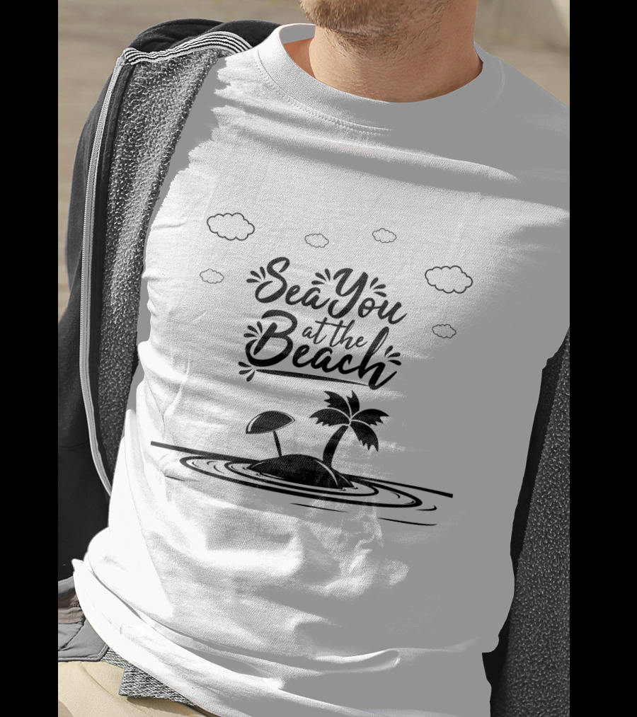 Sea You At The Beach With Island Palm And Umbrella T-Shirt