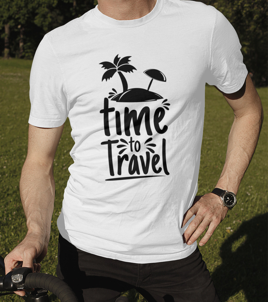 Time To Travel Beach Paradise Palm Island Adventure T-Shirt