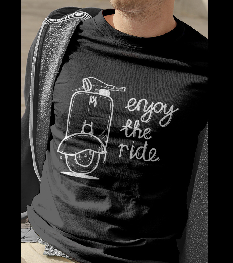 Enjoy The Ride Classic Scooter Style Retro Adventure T-Shirt
