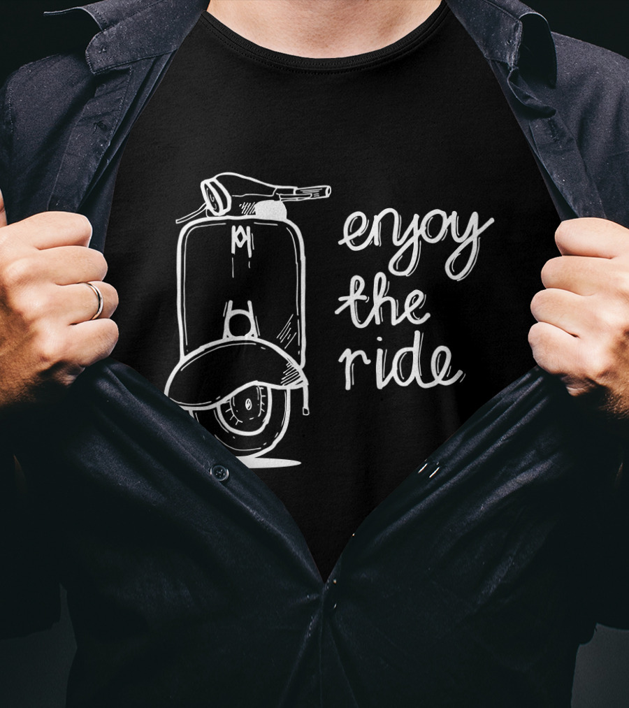 Enjoy The Ride Classic Scooter Style Retro Adventure T-Shirt