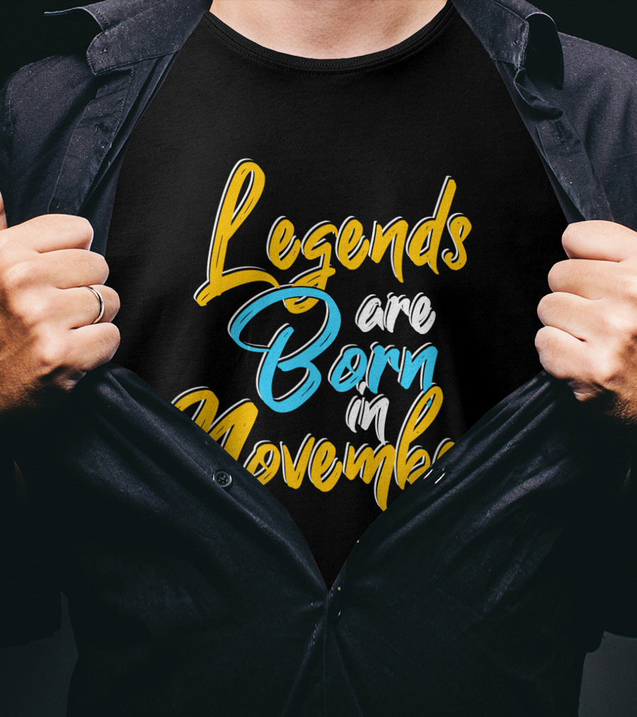 Legends Born November Vibrant Text T-Shirt