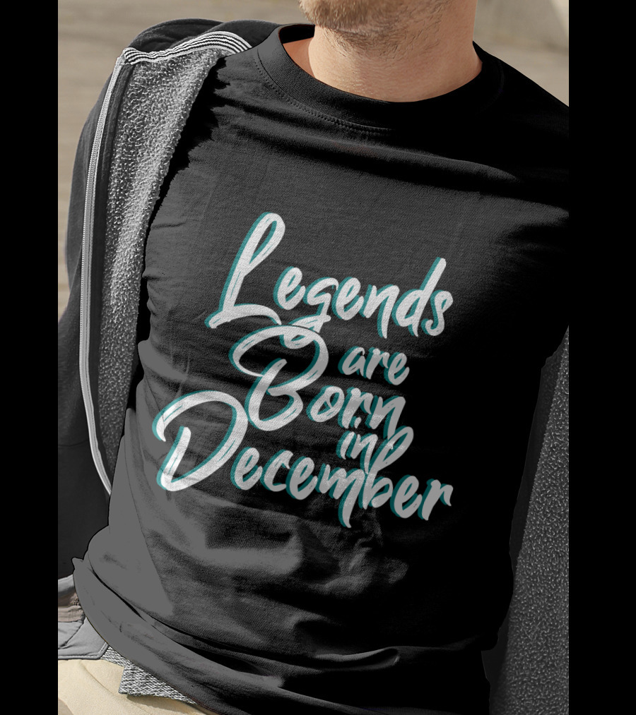 Legends Are Born In December Stylish Calligraphy T-Shirt
