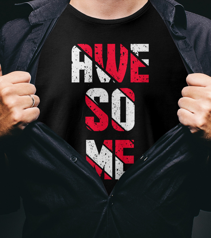 Awesome Distressed Red T-Shirt