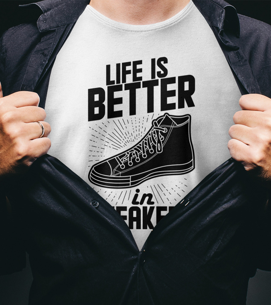 Life Is Better In Sneakers Retro High-Top T-Shirt