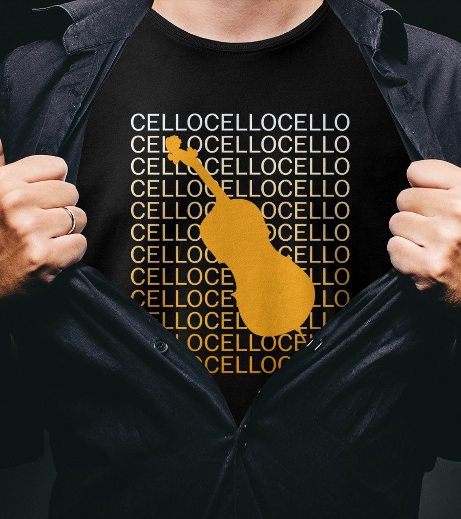 Cello Repeated Bold Pattern With Orange T-Shirt