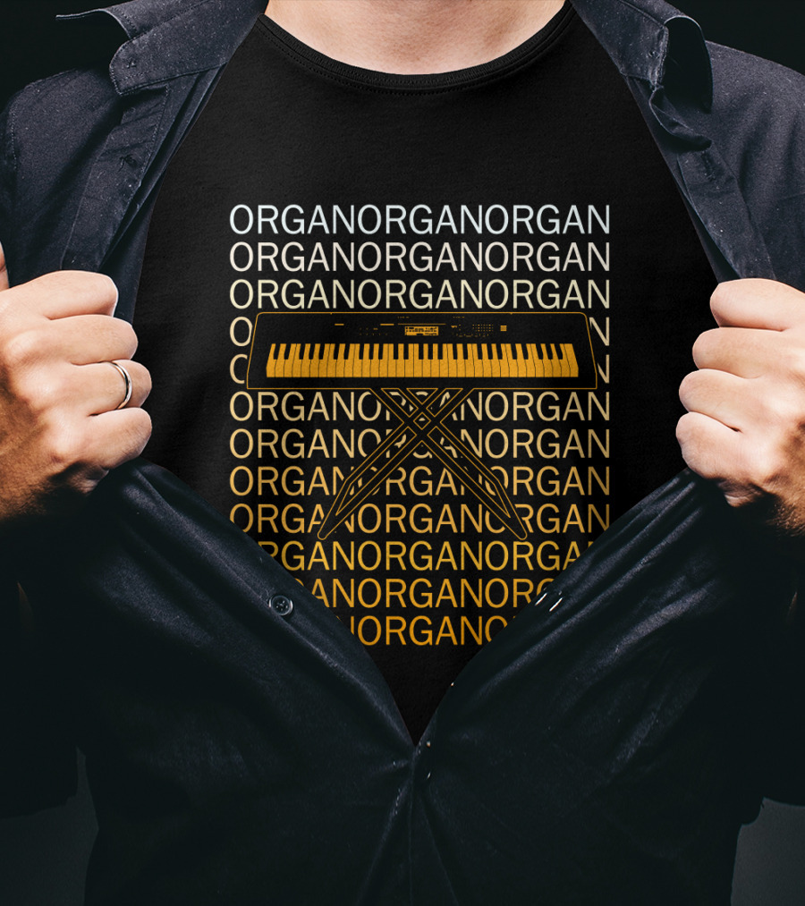ORGAN ORGAN ORGAN Repeated Keyboard With Stand T-Shirt