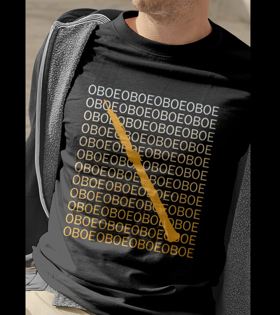 Oboe Diagonal Pattern With Humor Oboe Repetition T-Shirt