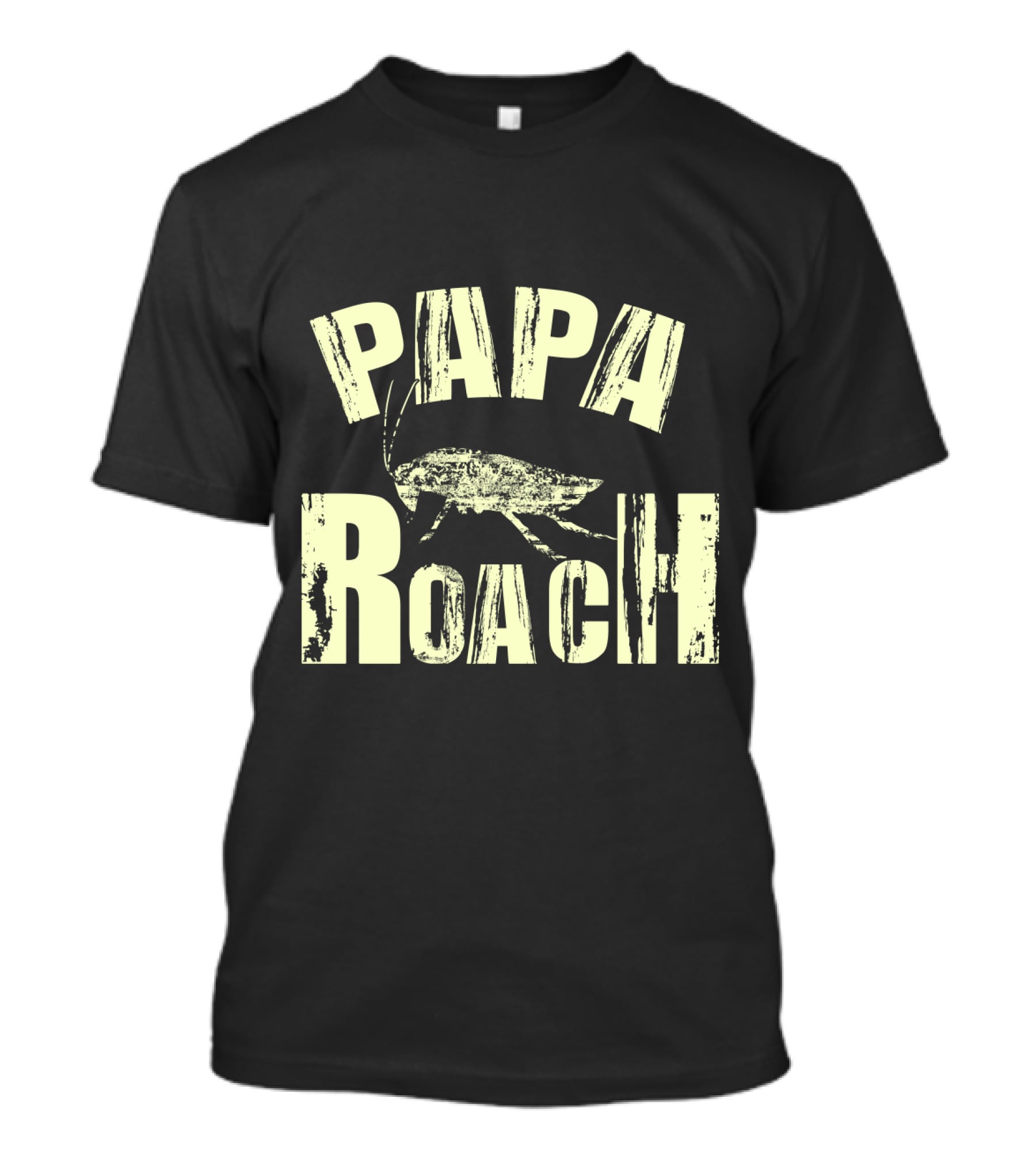 Papa Roach Distressed Logo With Cockroach T-Shirt