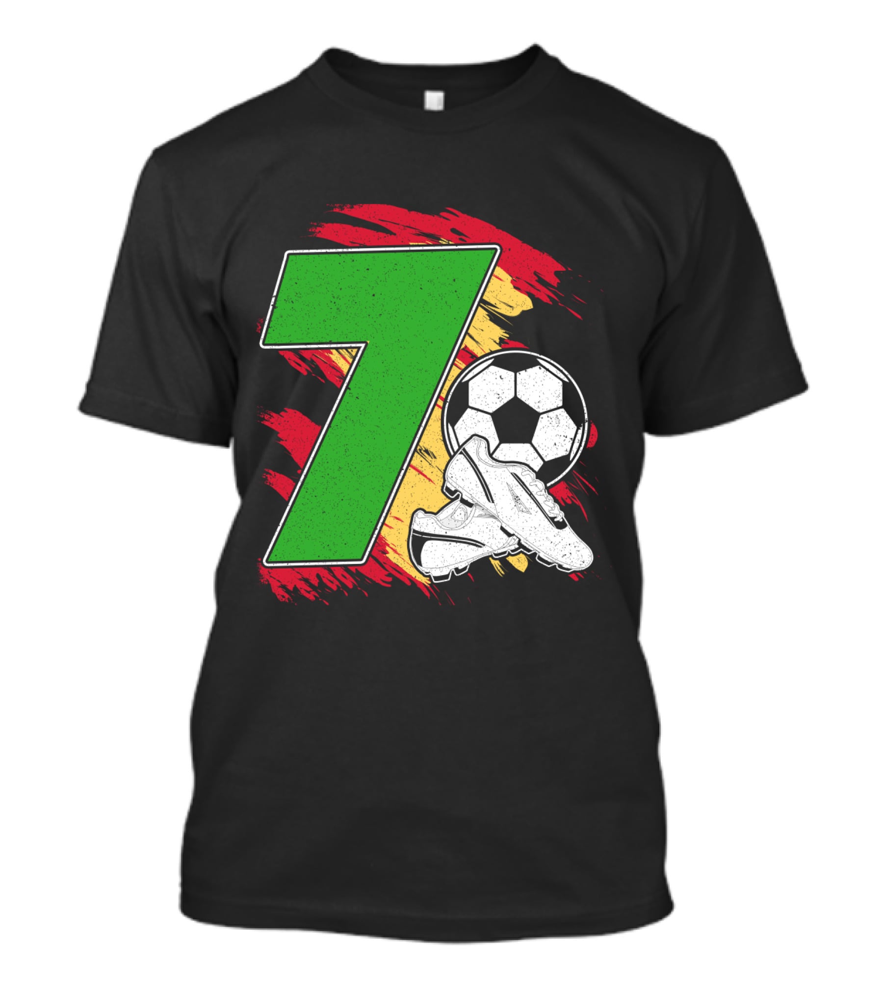 Kinder Geburtstag 7 Jahre Fußball Schuhe Deutschland Flagge Ball T-Shirt