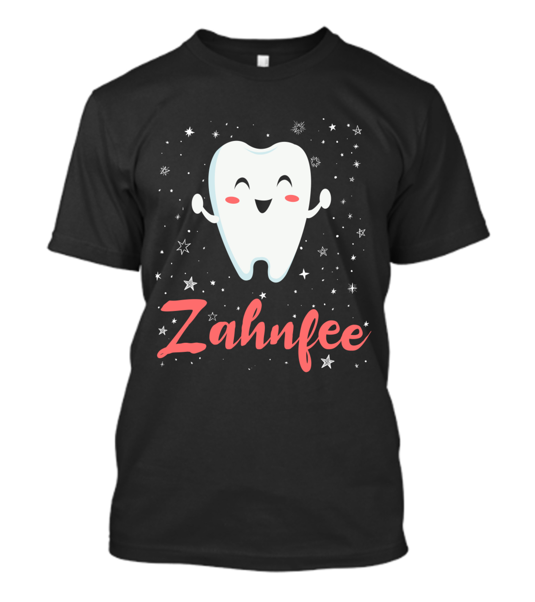 Fasching Kostüm Zahnfee Mit Fröhlichem Zahn Und Sternenhintergrund T-Shirt