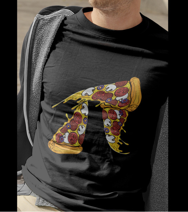 Pi Day Pizza Pi Funny Math Food 3.14 Melted Cheese Slice T-Shirt