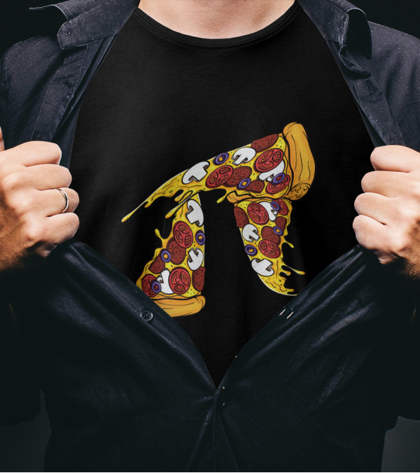 Pi Day Pizza Pi Funny Math Food 3.14 Melted Cheese Slice T-Shirt
