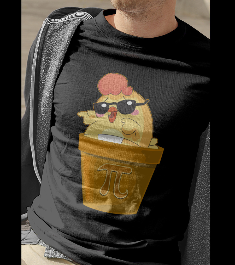 Chicken In Pot With Pi Symbol And Sunglasses T-Shirt