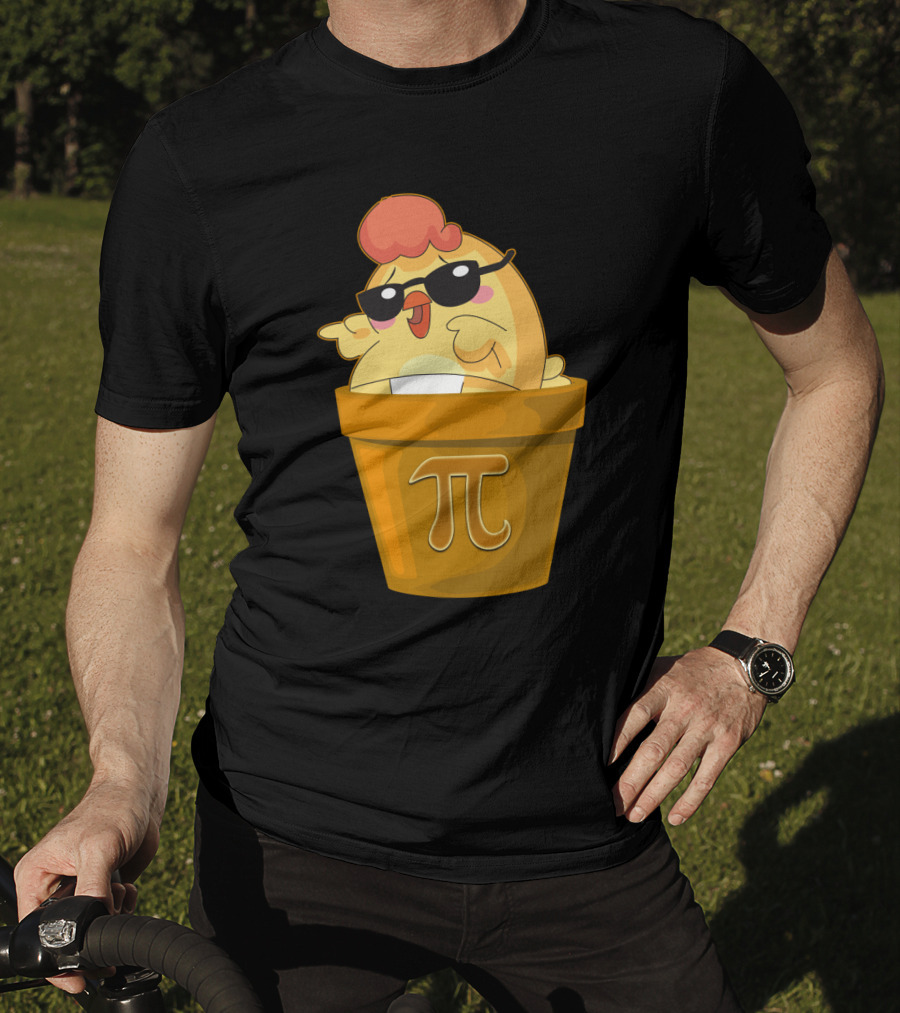 Chicken In Pot With Pi Symbol And Sunglasses T-Shirt