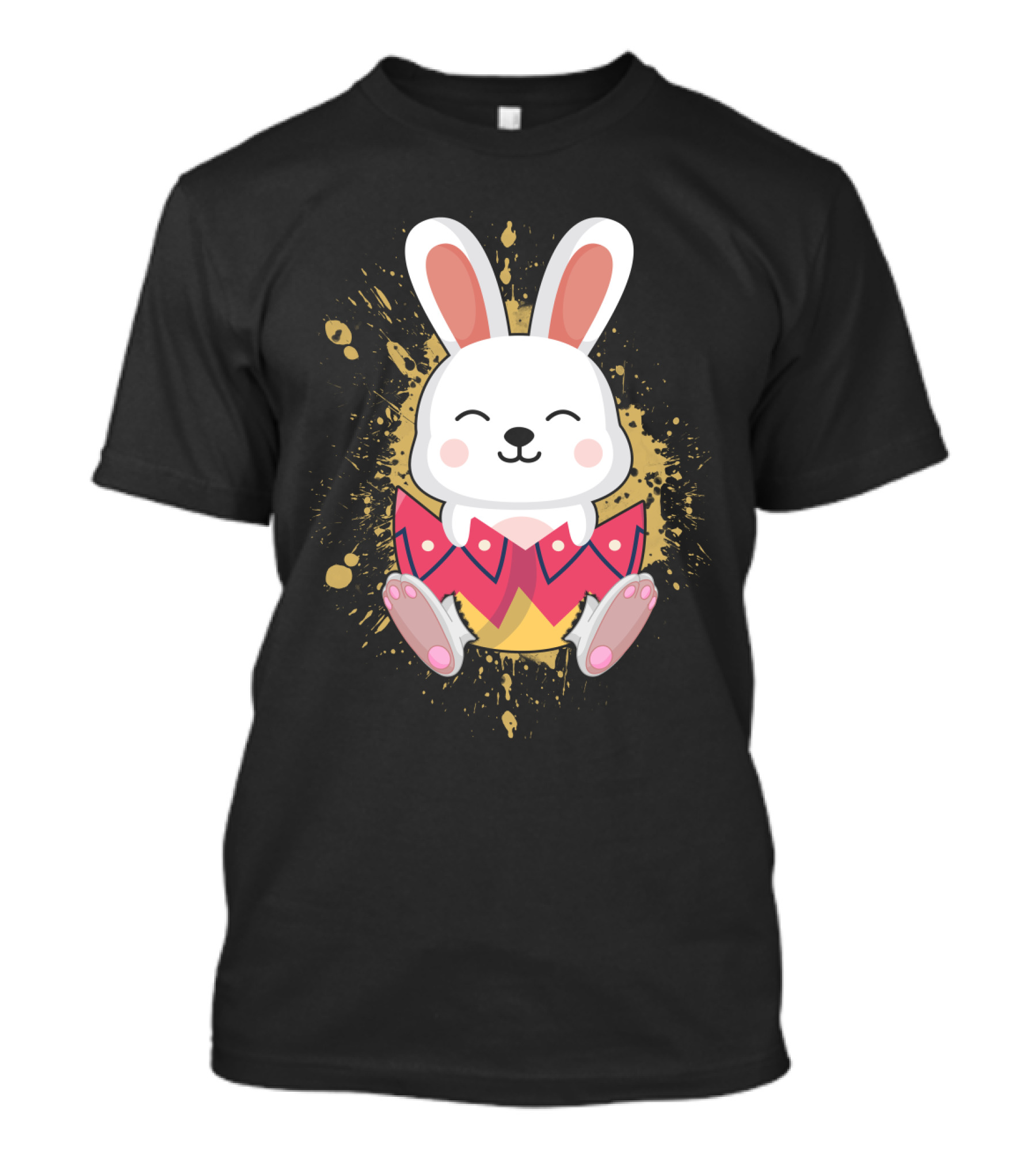 Funny Bunny Easter Rabbit In Colorful Egg Burst T-Shirt