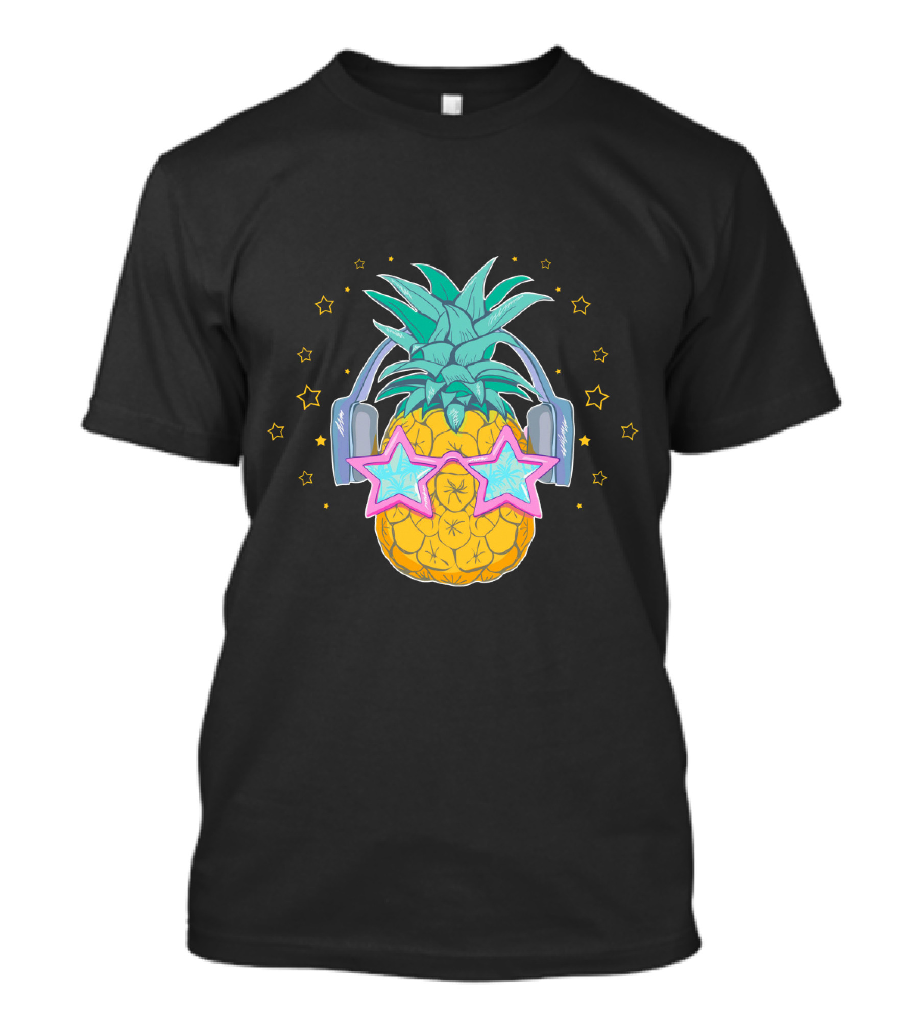 Pineapple Music Star Glasses Headphones T-Shirt