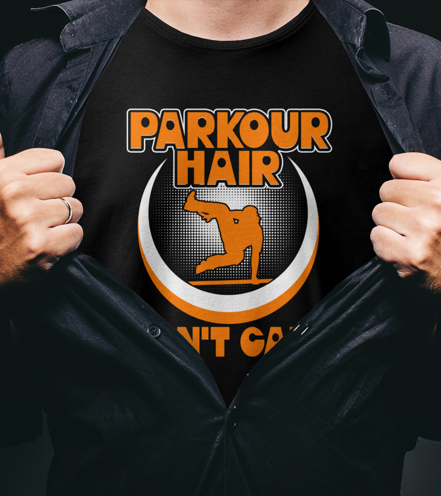Parkour Hair Don't Care Silhouette Style Jumping Movement T-Shirt