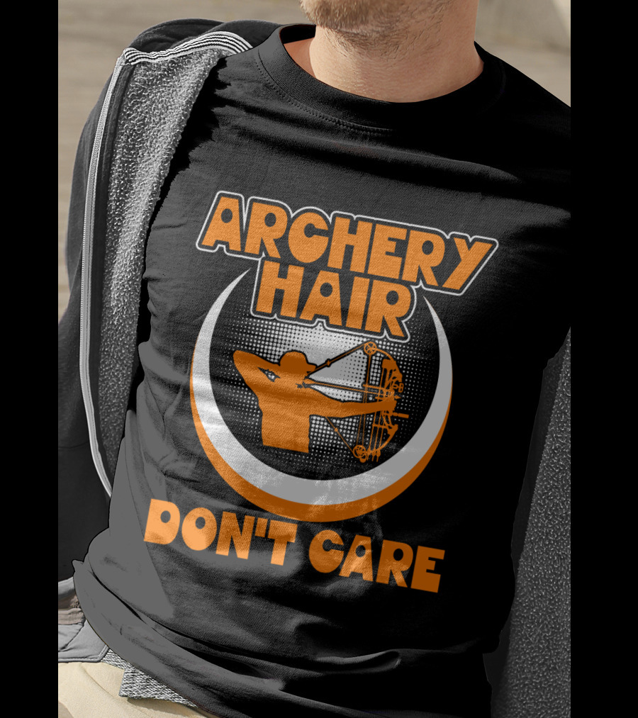Archery Hair Don't Care Bow Shooter Emblem T-Shirt