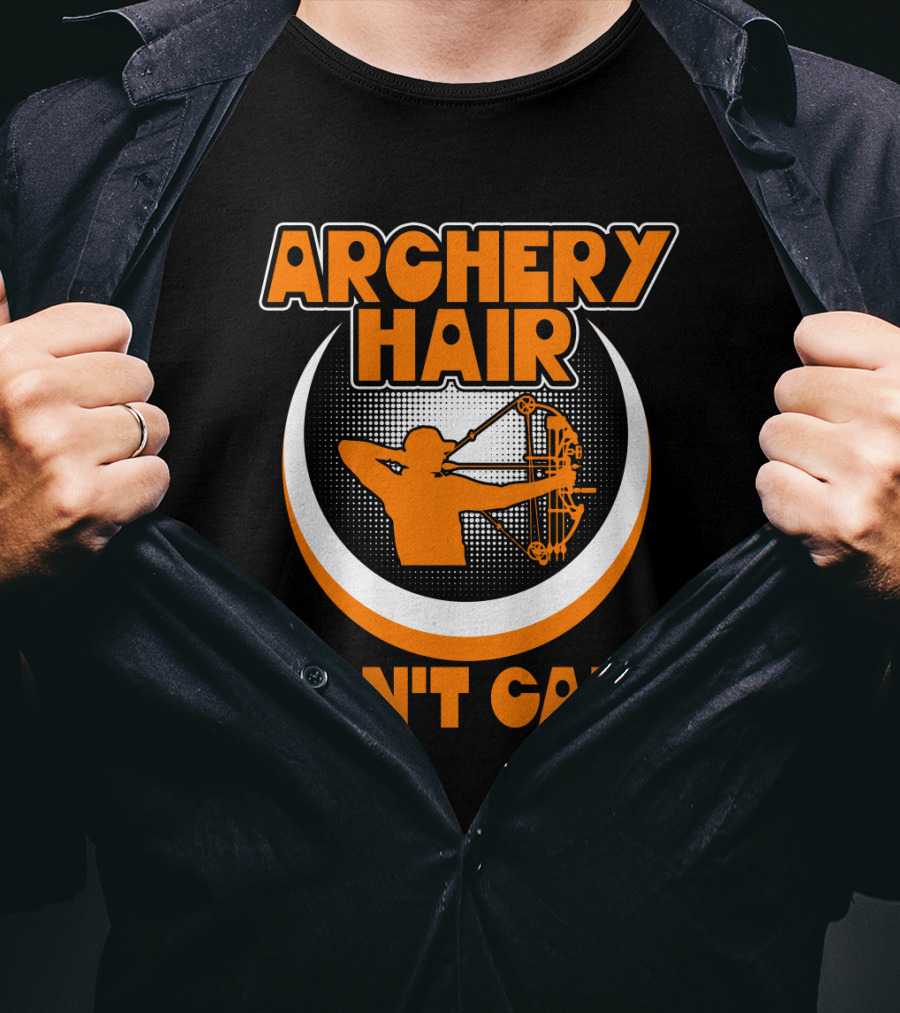 Archery Hair Don't Care Bow Shooter Emblem T-Shirt