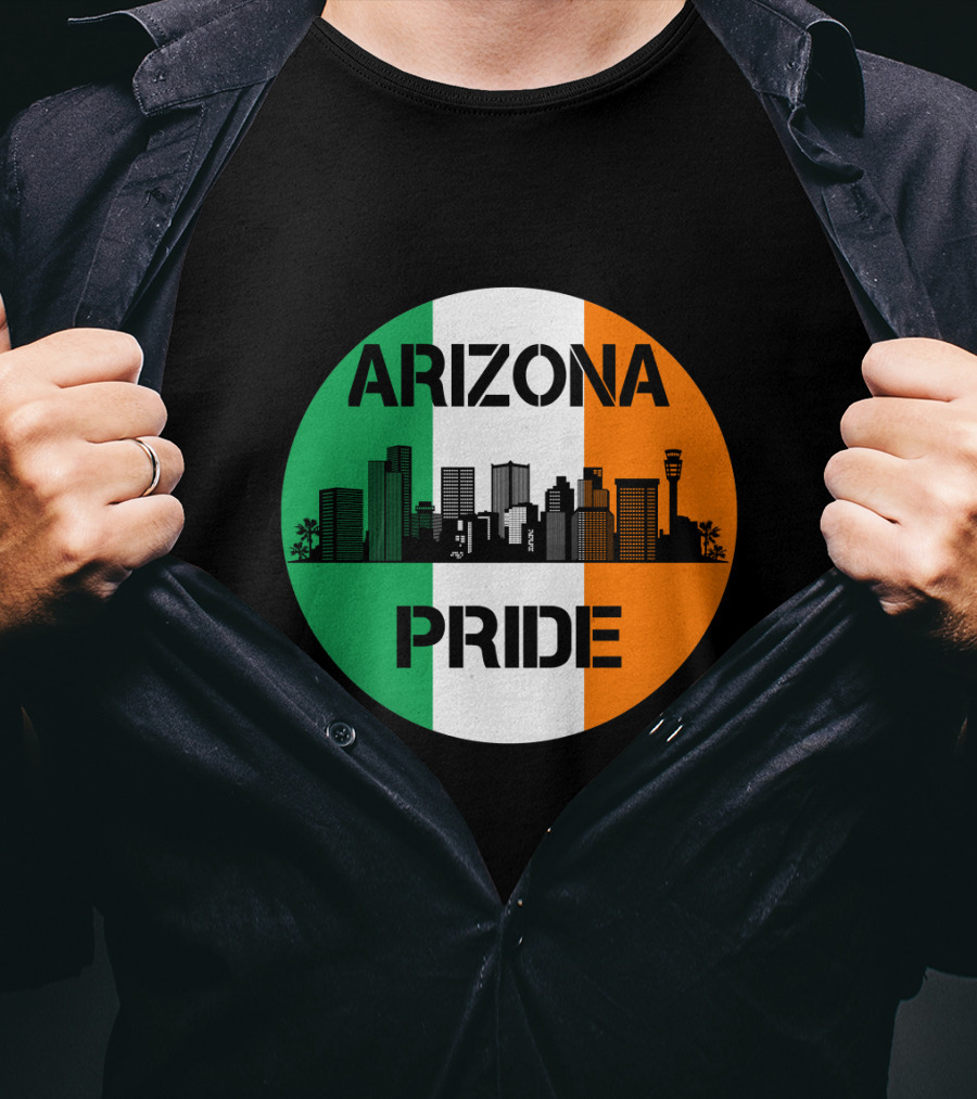 Arizona Pride Skyline With Irish Flag Colors T-Shirt