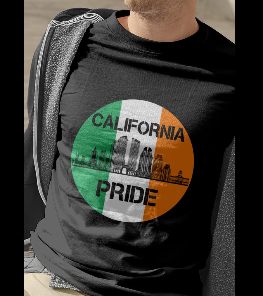 California Pride Skyline With Irish Flag Elements T-Shirt