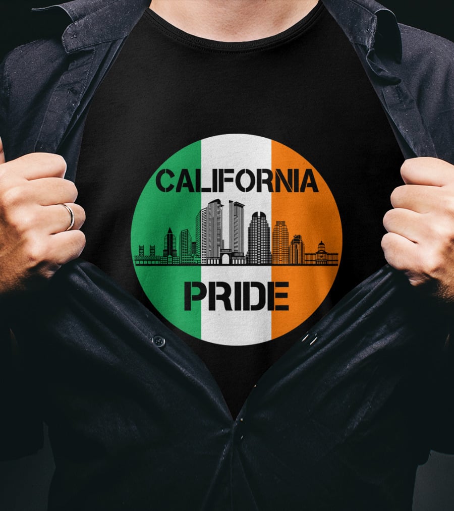 California Pride Skyline With Irish Flag Elements T-Shirt