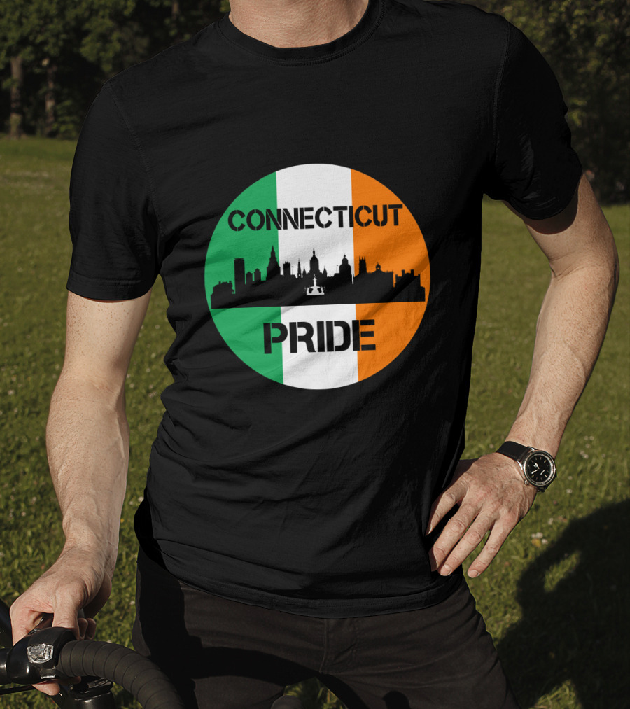 Connecticut Pride Skyline Irish Flag T-Shirt