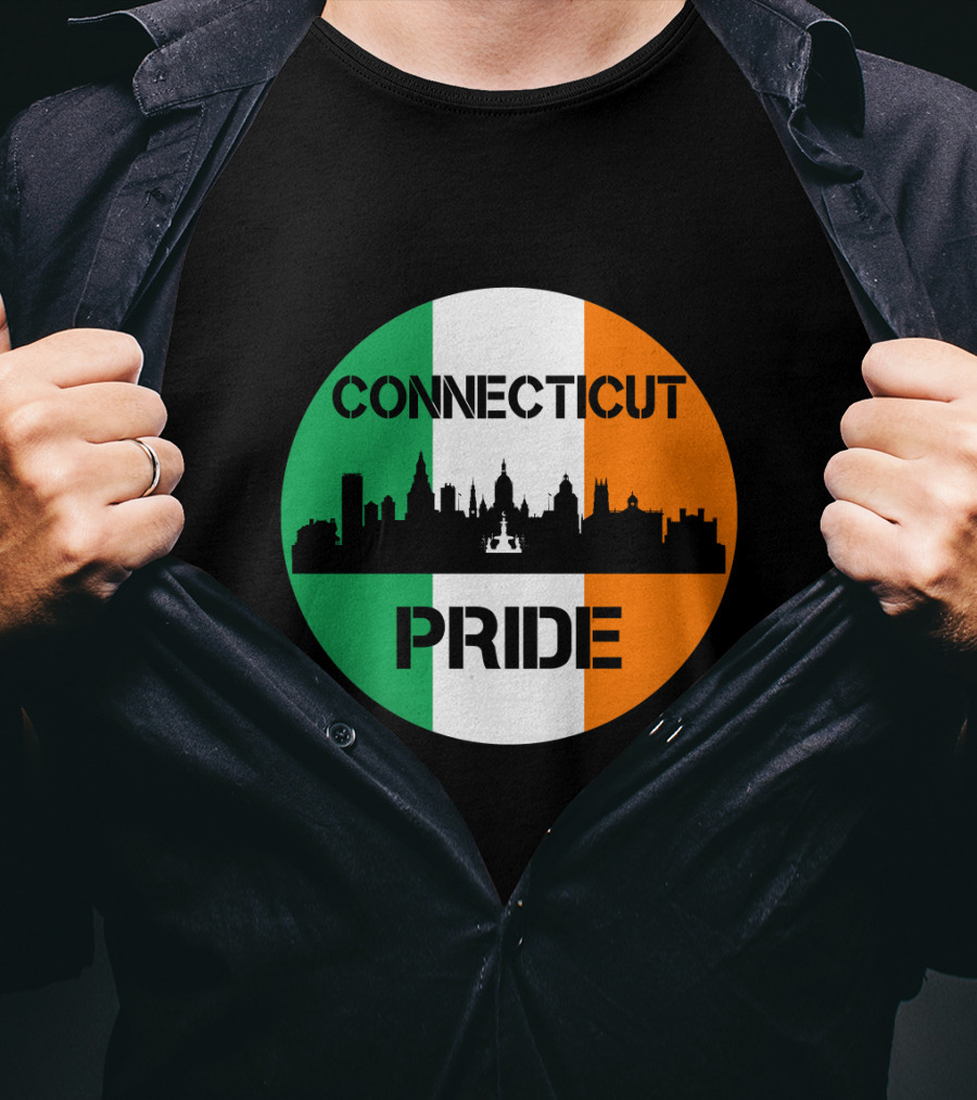Connecticut Pride Skyline Irish Flag T-Shirt