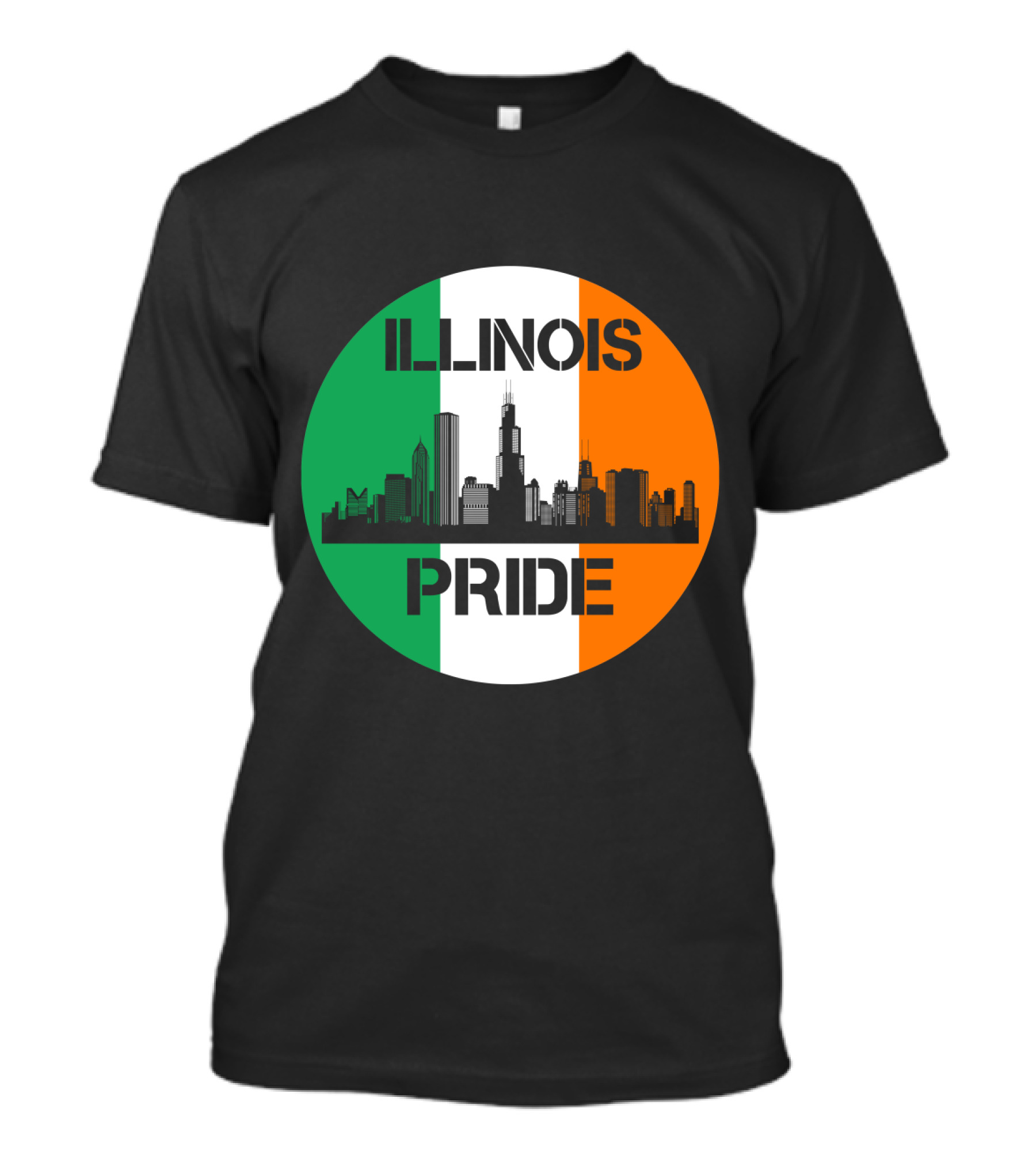 Illinois Pride Skyline Irish Flag T-Shirt