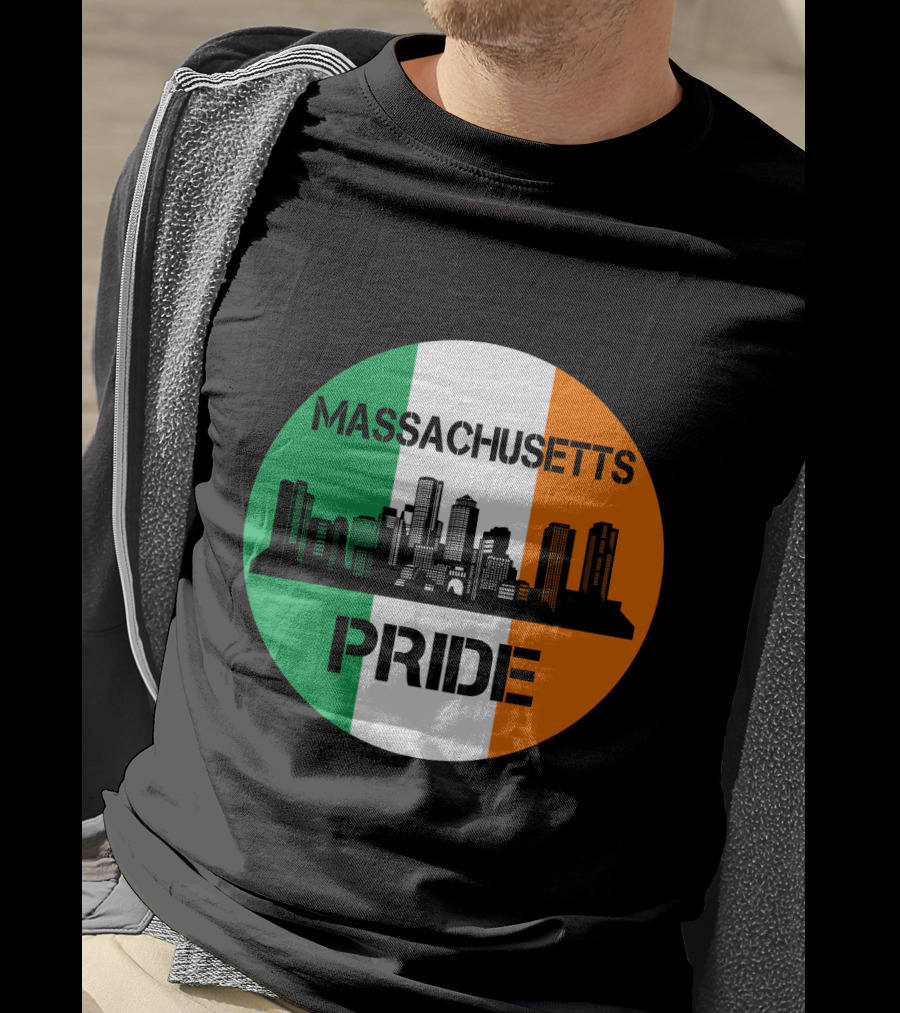 Massachusetts Pride Skyline Irish Flag T-Shirt