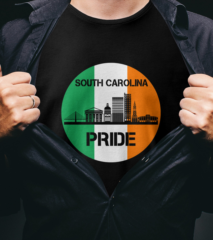 South Carolina Pride Skyline With Irish Flag Elements T-Shirt