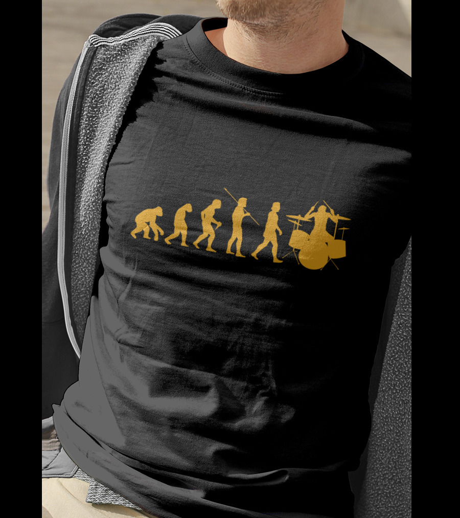 Evolution Of Drumming Silhouette Progression T-Shirt