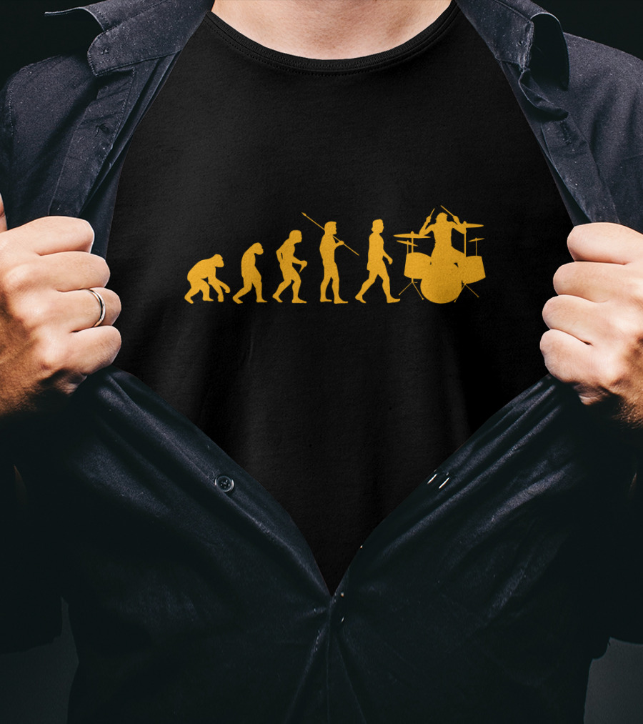 Evolution Of Drumming Silhouette Progression T-Shirt