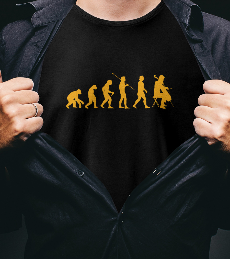 Evolution Of Humanity Into Cello Playing T-Shirt