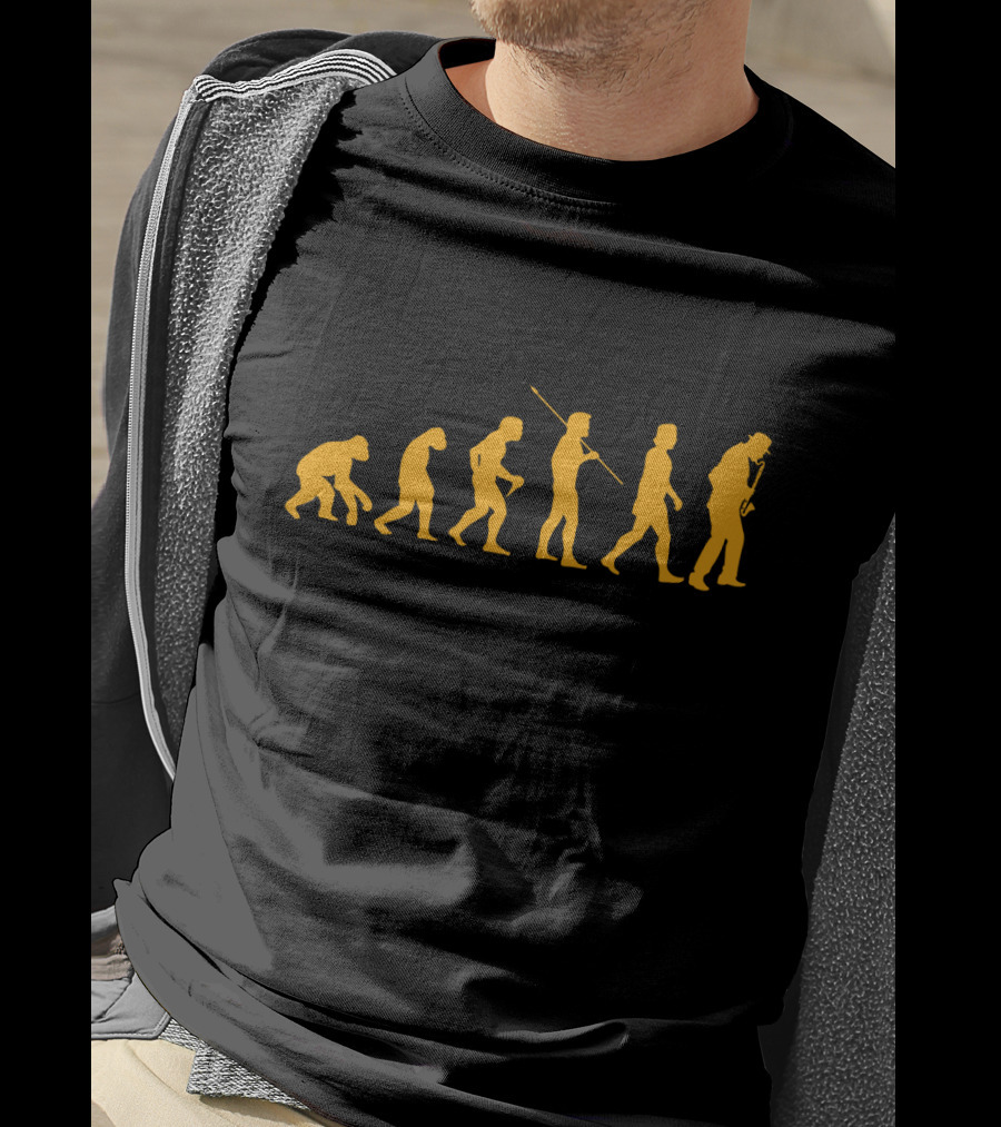 Evolution Of Humans Playing Bass Clarinet T-Shirt