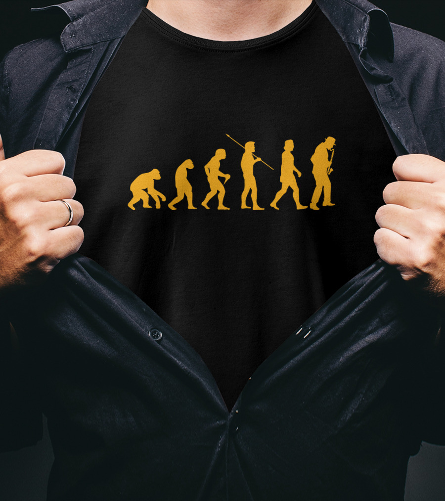Evolution Of Humans Playing Bass Clarinet T-Shirt