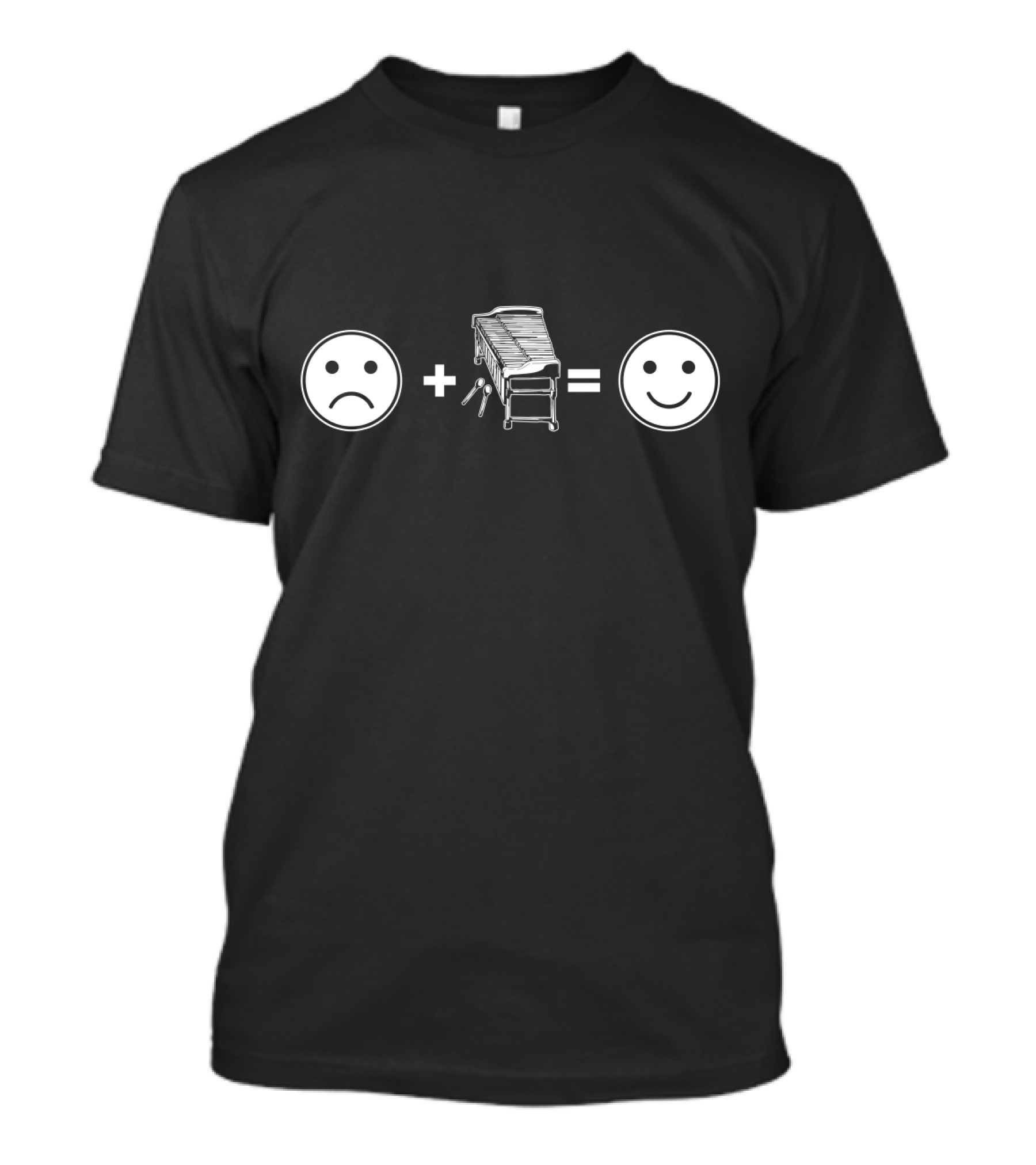 Sad Face Plus Marimba Equals Happy Face T-Shirt