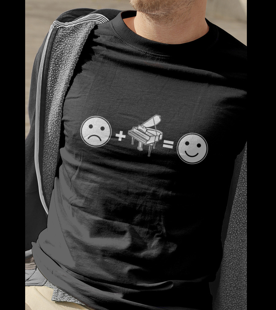 Sad Face Plus Piano Equals Happy Face T-Shirt