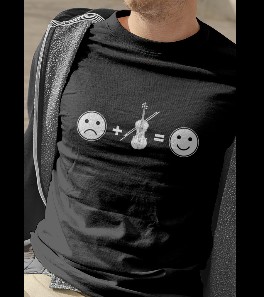 Viola Sad Face Plus Equals Smile Happiness T-Shirt