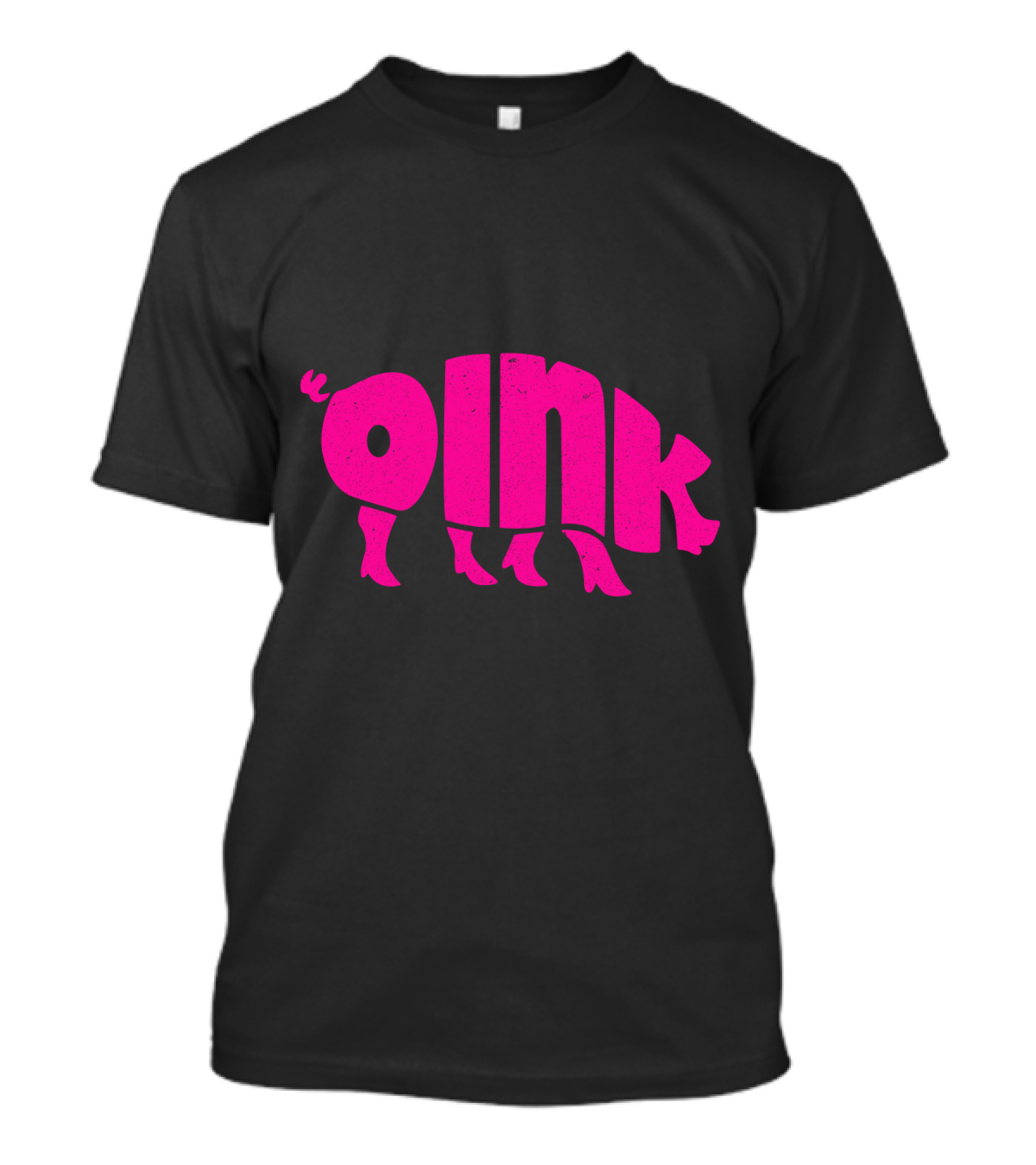 OINK Pink Pig Silhouette Humor T-Shirt
