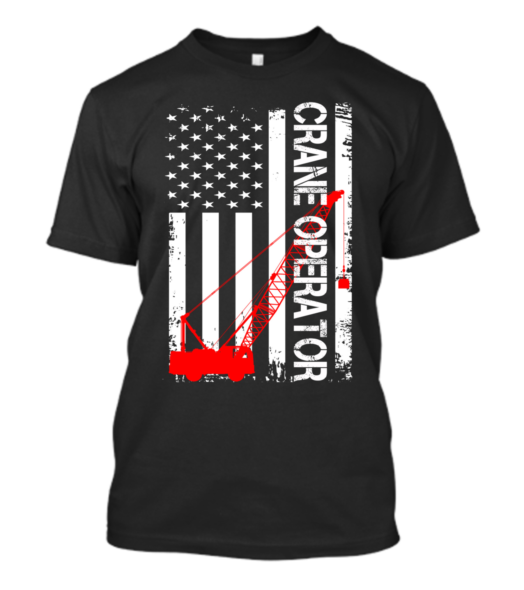 Crane Operator American Flag T-Shirt