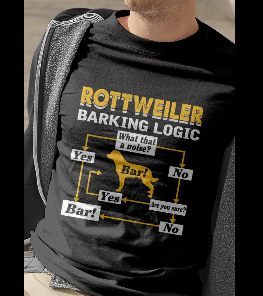 Rottweiler Barking Logic Flowchart Yes Bar What That A Noise Are You Sure T-Shirt