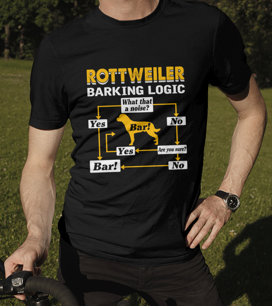 Rottweiler Barking Logic Flowchart Yes Bar What That A Noise Are You Sure T-Shirt